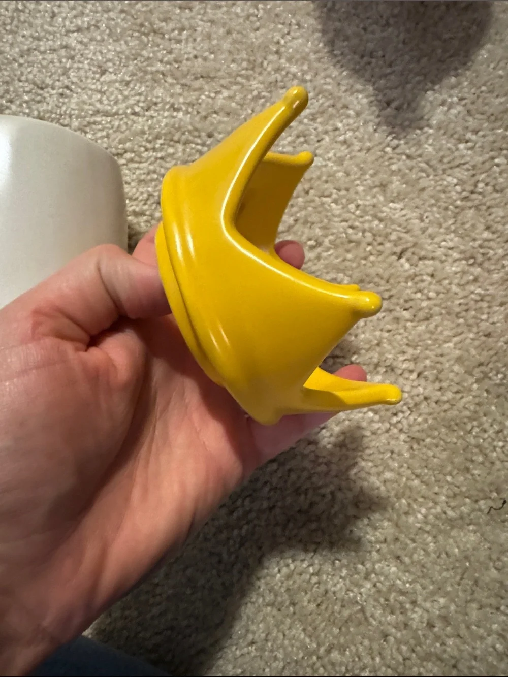 Rae Dunn QUEEN Bee Ceramic Mug with Yellow Crown Lid